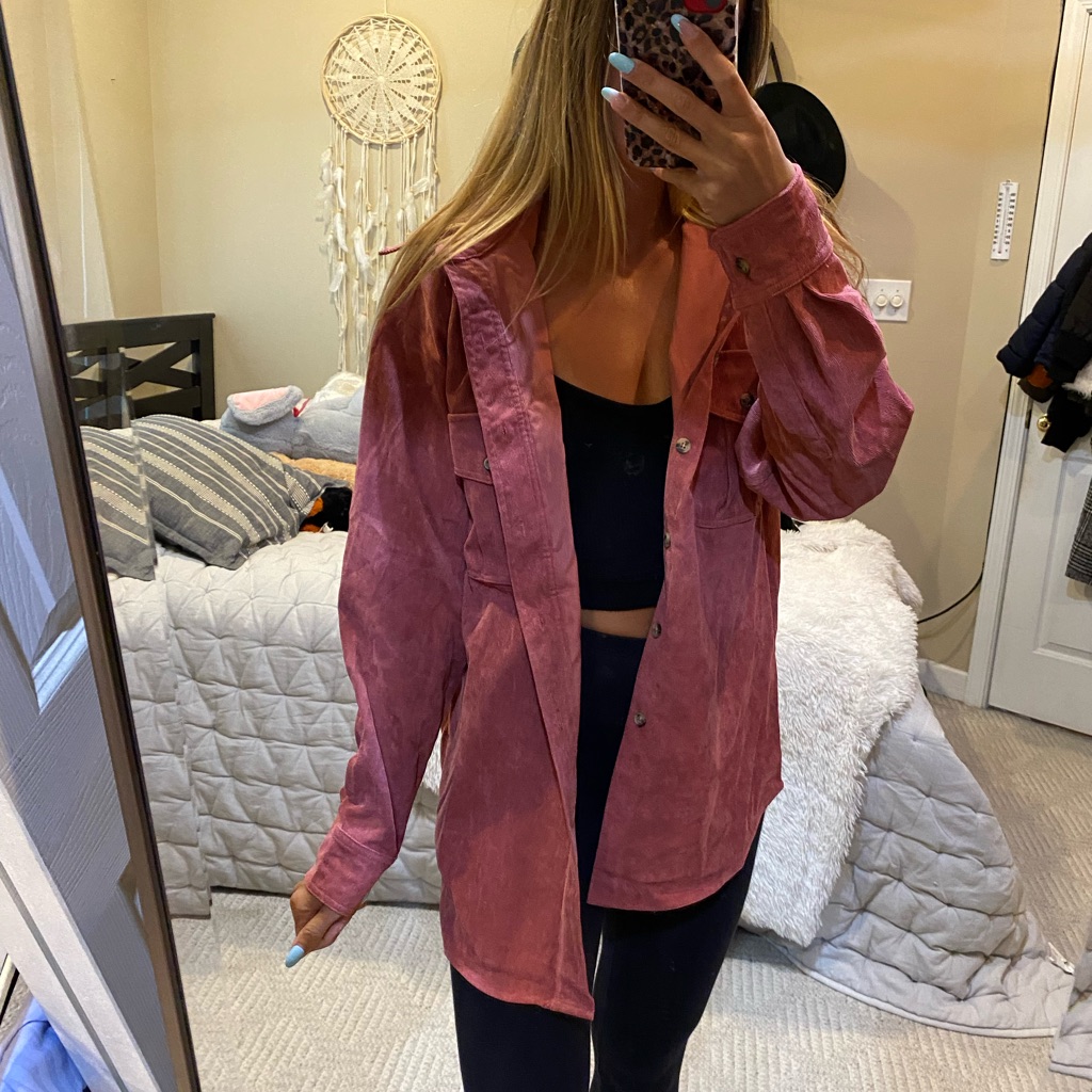 Rose Button Shacket